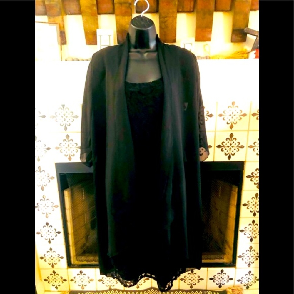 4 for $15 Lace sleeveless dress with chiffon draped shaw new